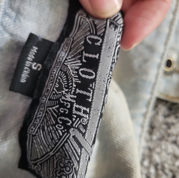 BROOKLYN CLOTH SIZE S BLUE DENIM JEAN JACKET GRAFFITI NEW YORK ALIEN ROSE - Picture 4 of 16